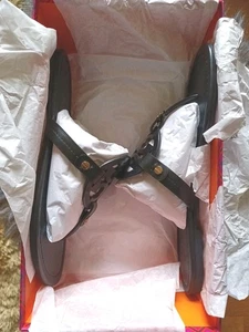 Tory Burch Miller schwarze Leder-Riemensandalen, US 9,5 NEU IM KARTON - Bild 1 von 11