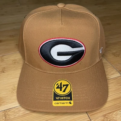 Georgia Bulldogs '47 Hitch x Carhartt UGA Marrón Snapback Sombrero Gorra NCAA Dawgs Raro Foto 1 de 4