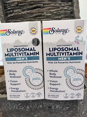 Lote de 2 multivitamínicos liposomales de alta potencia Solaray para hombre 60 cápsulas x 2 caducidad 1/26 Foto 1 de 4