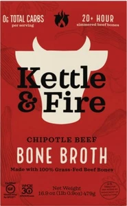 Kettle & Fire Chipotle Beef Bone Broth - Gluten Free - 16.9 oz (Pack of 3) - Picture 1 of 6