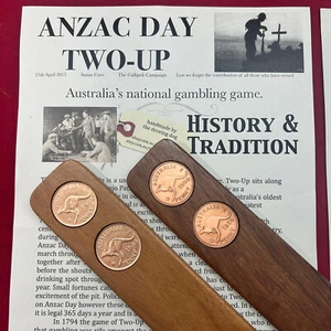 60th Wedding Anniversary Gift Present. Two-Up game. 1965 Australian Pennies 2UP - Picture 1 of 12