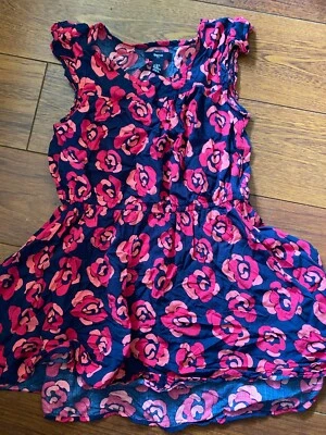 girls GAP KIDS XL TUNIC FULL SHIRT navy pink flowers DRESSY FULL TOP size 12 - Image 1 of 2