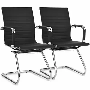 Set of 2 Office Guest Chairs Waiting Room Chairs for Reception Conference Area - Picture 1 of 12