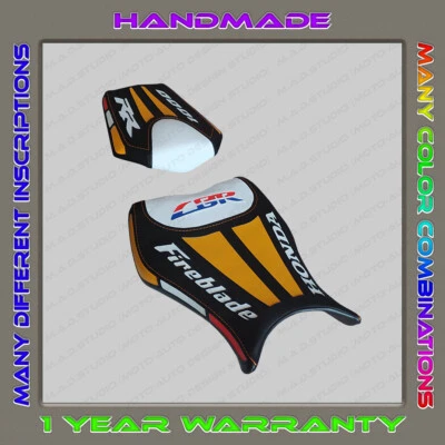 Funda de asiento diseño personalizado HONDA CBR1000RR 2008-2016 NEGRA+naranja-blanco-rojo Foto 1 de 4