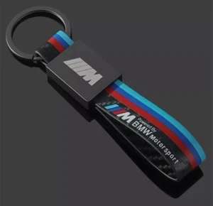 Für BMW M Schlüsselanhänger Kunstleder Carbon Optik Motorsport M Streifen* - Picture 1 of 1