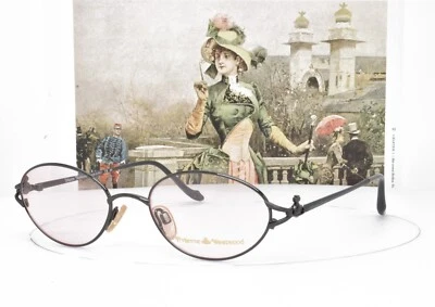 Очки VIVIENNE WESTWOOD редкие винтажные черные титановые 50-18-135 007 C28 - Изображение 1 из 4