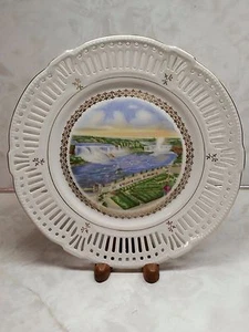 Mid Century Schwarzenhammer Spitzenteller Wasserfall Goldrand Germany 9,75" - Bild 1 von 6