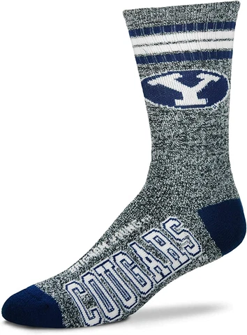NCAA Brigham Young Cougars Marbled Deuce Large Socks BYU Fan Gift New Gray Grey Cover