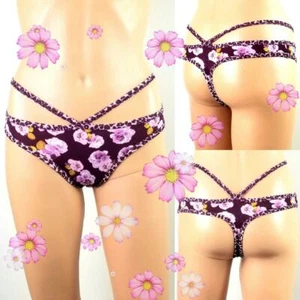 VICTORIA'S SECRET PANTY STRETCH BAUMWOLLE TRÄGER TANGA BLUMEN BÜNDEL Gr. S NEU - Bild 1 von 12