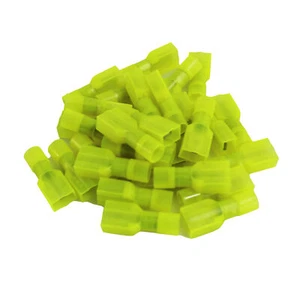Install Bay 100pcs 10-12 AWG Female Insulated Nylon Quick Disconnect Yellow - Picture 1 of 3