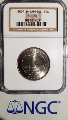 2001 CAPITOL VISITOR CENTER HALF NGC MS70 - perfect coin - Image 1 of 4