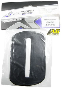 Apico Number 0 No. 0 Black Stickers Decals 4.5 inch Motocross Enduro - Picture 1 of 1