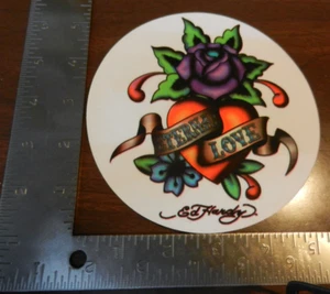 NEU ED HARDY EWIGE LIEBE LILA ROSE AUFKLEBER - Bild 1 von 1