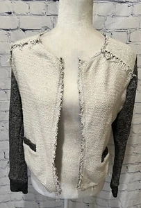 Drew Knit Open Front Jacket Cardigan Women's Gray Color Block size small - Picture 1 of 5
