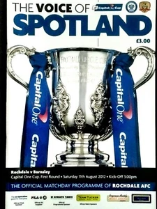 Rochdale v Barnsley 11/8/2012 Capital One Cup 1st Round. VERY RARE.  - Picture 1 of 1