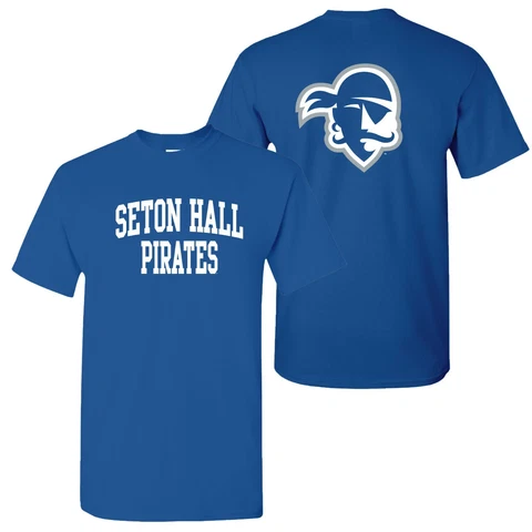 Seton Hall Pirates Front and Back Print T-Shirt - Royal Cover