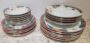 30 Piece Tienshan Magnolia Gold Trim Fine China 6 Place Setting w/Cups - Picture 1 of 20