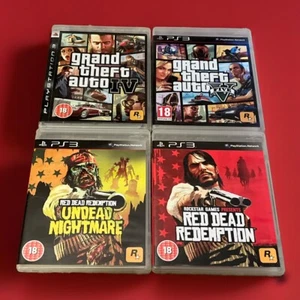 4 PS3 Games Grand Theft Auto IV + V Red Dead Redemption & Undead Nightmare GTA - Picture 1 of 2