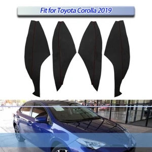 Black Mcrofiber Leather Door Panels Armrest Cover Kits For Toyota Corolla 2019 - Picture 1 of 1