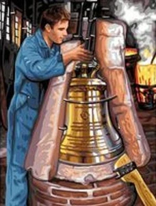 Bell Foundry Bell Maker Tapestry Canvas Royal Paris - Picture 1 of 1