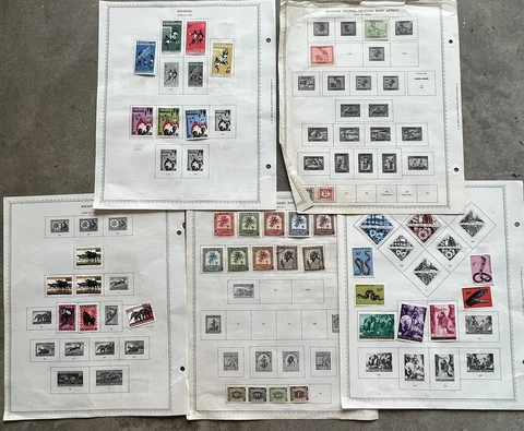 RWANDA STAMPS ON ALBUM PAGES PALM TREES, CONGO OVERPRINTS, UNESCO, SNAKES ETC Cover