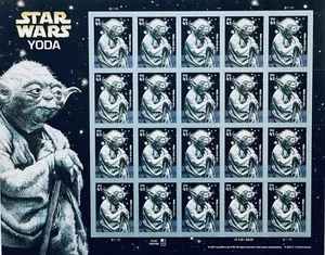 US STAR WARS YODA SHEET OF 20 X .41c STAMPS 2007 MNH SCIENCE FICTION SCI-FI 4205 - Picture 1 of 1
