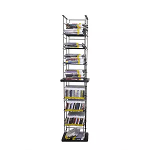 CD Tower Media Rack DVD Organizer Video Game Blu Ray Storage Holds 176 Single - Picture 1 of 8