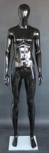 5' 11" Glossy Black Athletic Female Mannequin Egg Head Sport Torso Body SFW51EHB - Picture 1 of 4