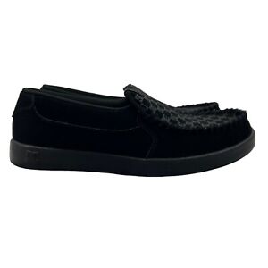 DC Shoes Mens 10 Black Villain 2 Loafers Leather Slip On Casual Skateboarder