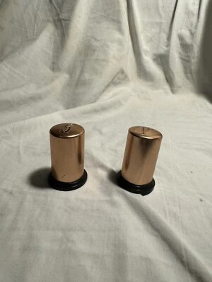 VINTAGE Copper Salt & Pepper Shaker Set Colored Aluminum 2” USA MCM - Image 1 of 4