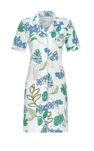 Ringella Damen Nachthemd Kurzarm Knopfleiste 4211042 Pool Gr. 38 S Muster - Bild 1 von 1