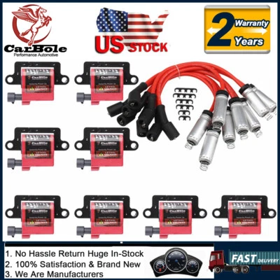 Bobina de encendido + cables de bujía para 99-07 Chevrolet Silverado 1500 2500 3500 Foto 1 de 4