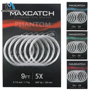 Maxcatch Fly Fishing Tapered Leader with Loop 6 Pack: 7.5ft/9ft/12ft/15ft, 0X-6X - Picture 1 of 8