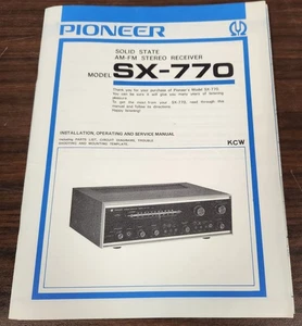 Pioneer SX-770 Receiver Installations-, Betriebs- & Serviceanleitung - Original - Bild 1 von 1