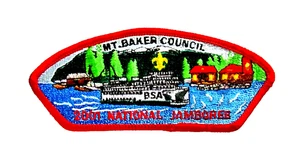 Toppa BSA Mount Baker Council 2001 National Jamboree filo rosso - Foto 1 di 2