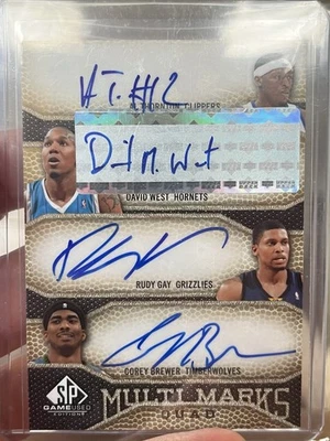 2009-10 SP Game Used Thornton Gay Brewer West Multi Marks Quad Auto #04/10 - Image 1 of 2