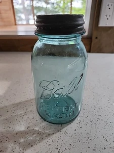 BALL NUMBER "11" Mason JAR with Zinc LID Vintage Blue Aqua - Picture 1 of 8