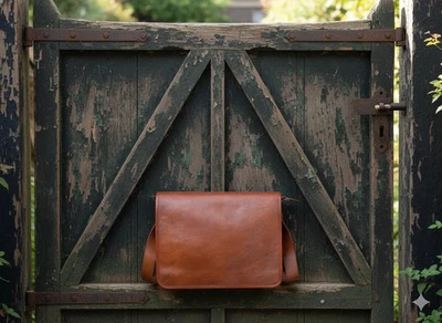 Cartera de cuero marrón genuina detallada maletín genuino vintage para hombre Foto 1 de 4