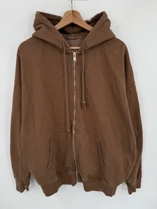 Brandy Melville John Galt Christy Hoodie Oversized Full Zip Jacket Brown Preppy - Picture 1 of 5