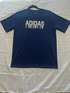 Adidas Youth Boys Shirt Large Blue Dri Fit Athletic Active NWT - Picture 1 of 4
