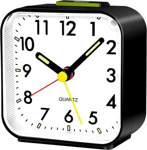 Aitvsfao Silent Alarm Clock Bedside NonTicking Table Clock Battery Powered Larg - Picture 1 of 7