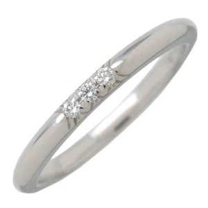 Auténtico anillo clásico Tiffany & Co. 3 diamantes platino PT950 US4,25-4,5 usado - Imagen 1 de 7