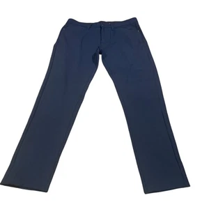 Pantalones de golf de oficina Luke & Dutch para hombre azul marino elásticos en 2 vías 36x32 informales cómodos - Imagen 1 de 7