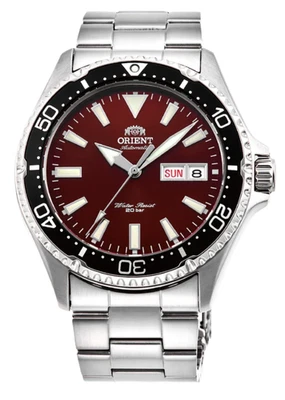 Orient Kamasu Automatic 200M Diving Watch, Red Dial on Steel Bracelet - Image 1 of 4