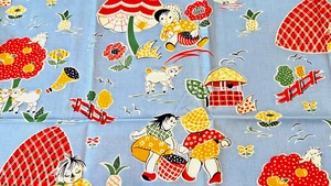 Robert Kaufman Cotton Reproductions Fabric Happy  Days Nursery rhyme 1/2 Yard - Picture 1 of 2