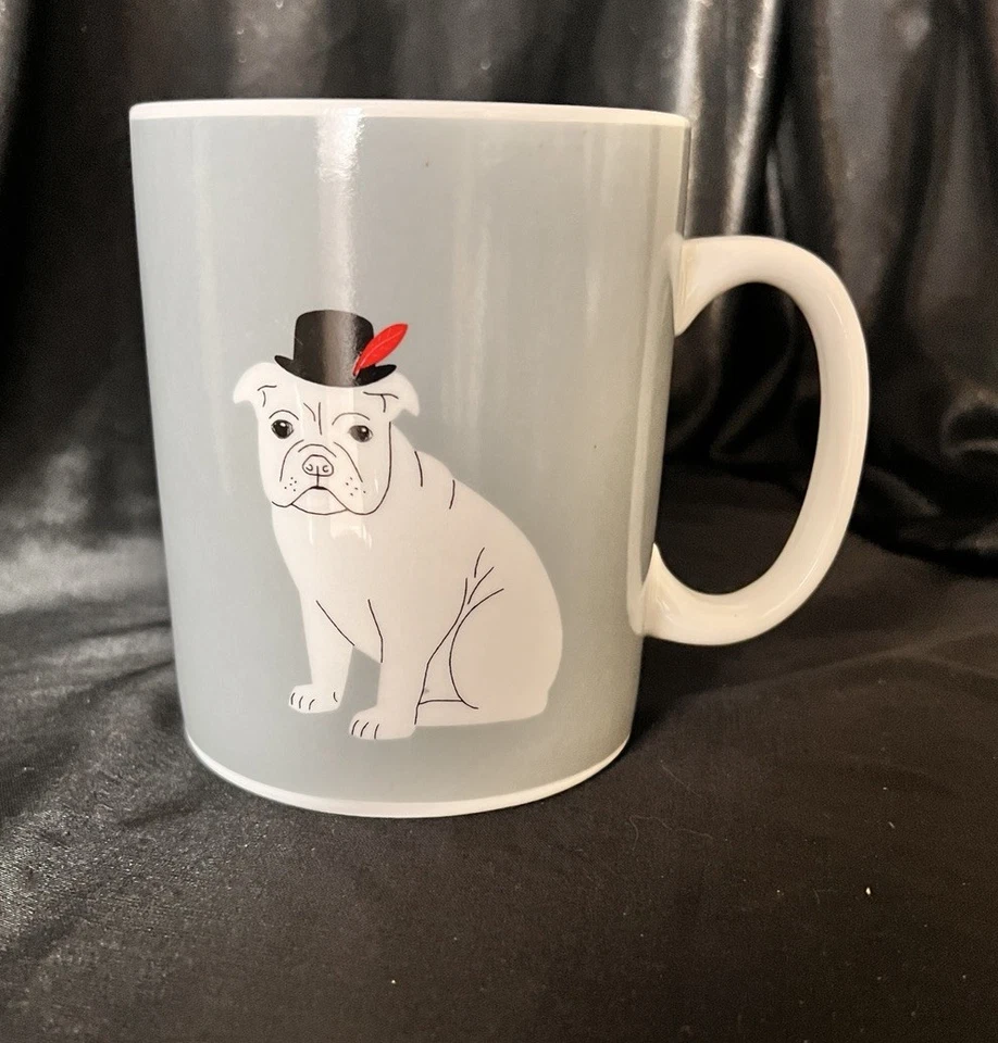 Fringe Studio Collector Bulldog Mug Dog In English Bowler Hat W/Red Feather - Image 1 of 4