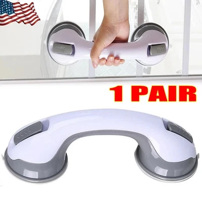 2Pack Shower Grab Bar 12" Showers Suction Bar Handle Bathroom Safety Grip Handle - Image 1 of 4