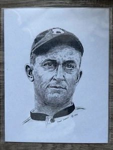Ty Cobb Bleistiftskizze Druck - Frank Nareau 1995 (11” x 8,5”) - HoF - Bild 1 von 3