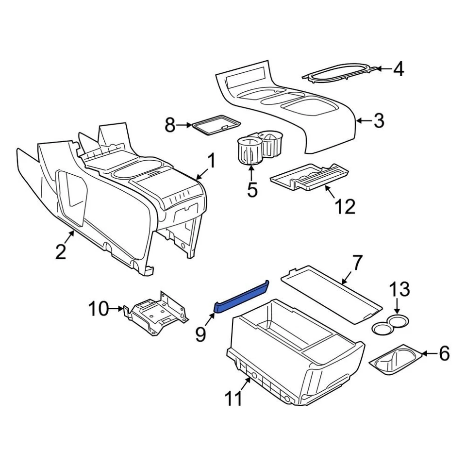 For Ram C/V 2012-2015 Ram 1VN83BD1AA Lower Console Cap - Image 1 of 1