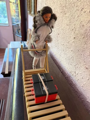 Barbie Muñeca Esquimal Nativa Americana del Mundo con Trineo Foto 1 de 4